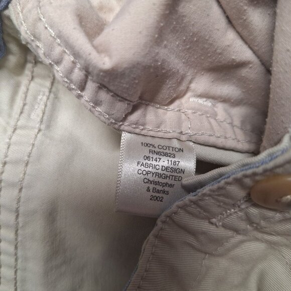 Christopher Banks Cropped Capri Palm Tree Fish Tropical Embroidery Womens 6 - Picture 8 of 9